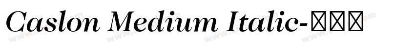 Caslon Medium Italic字体转换